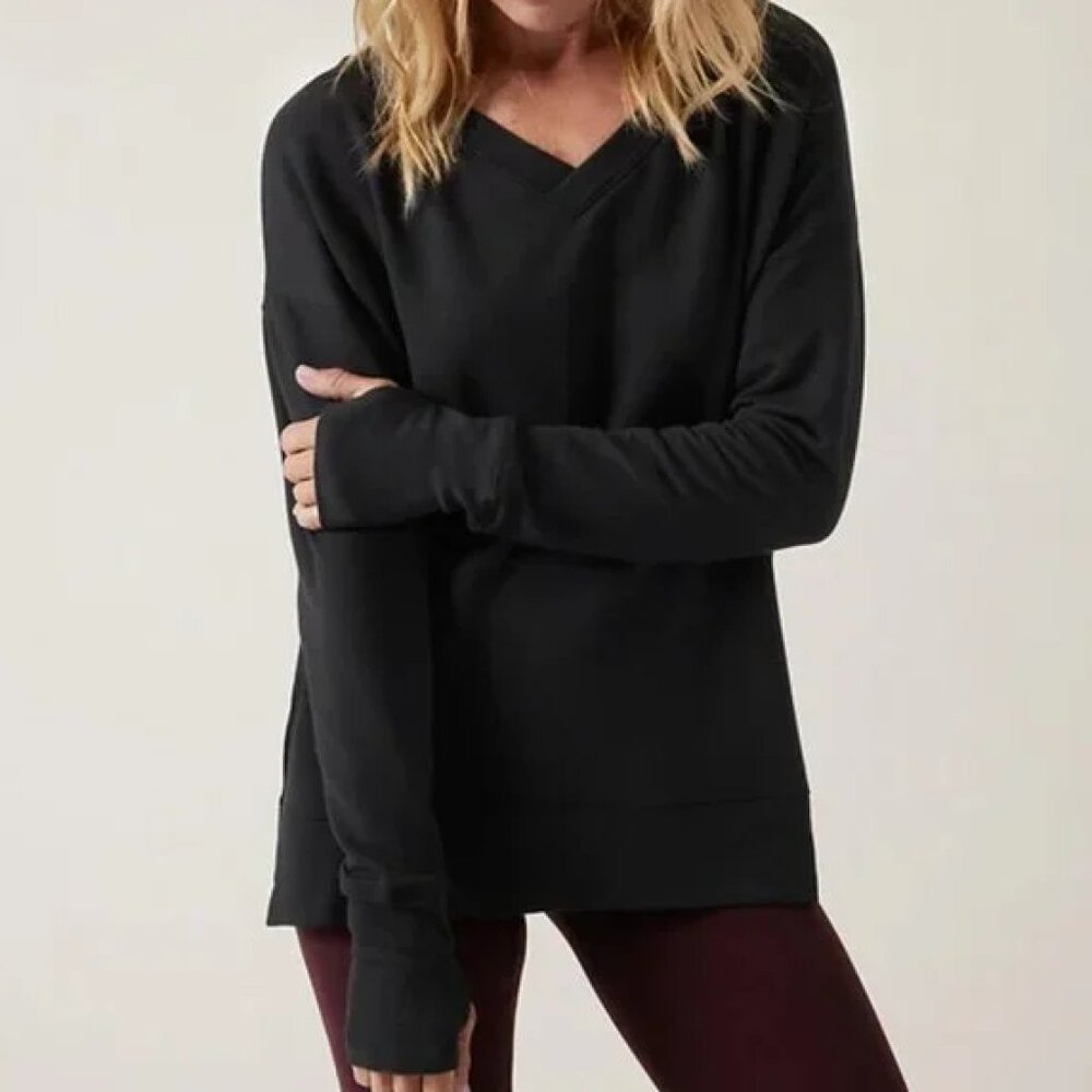 Athleta Coaster Luxe V-Neck Sweatshirt NWT